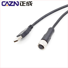 M12 to USB waterproof cable connector